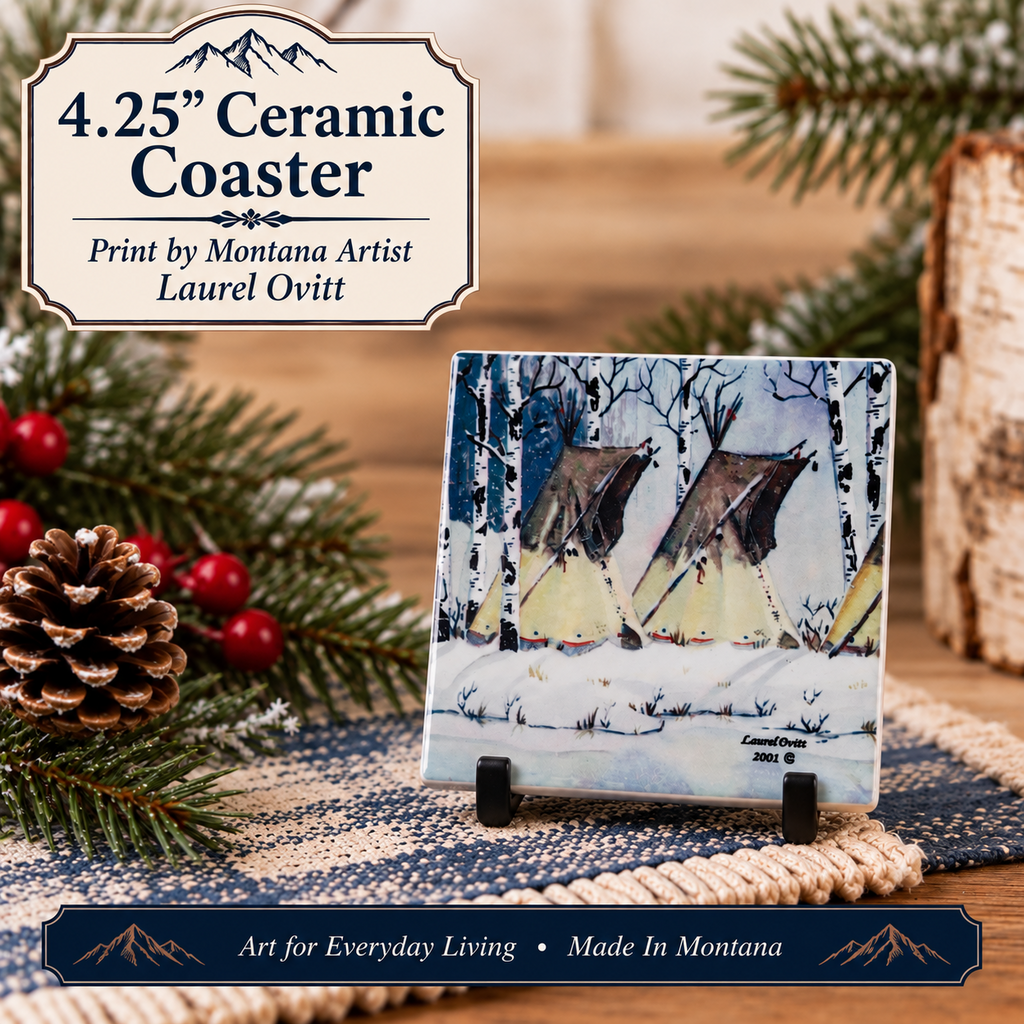 Winter Camp Ceramic Coaster