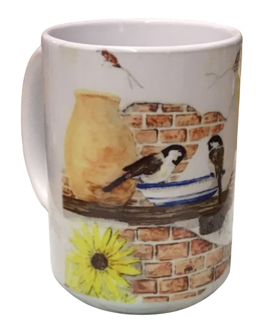 Fall Visistors - Montana Artist - Laurel Ovitt - 15oz Mug