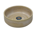 Beige ceramic bowl with 'Made in Montana, USA' label on a white background