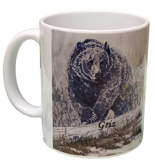 Griz - Montana Artist - Laurel Ovitt - 11oz Mug
