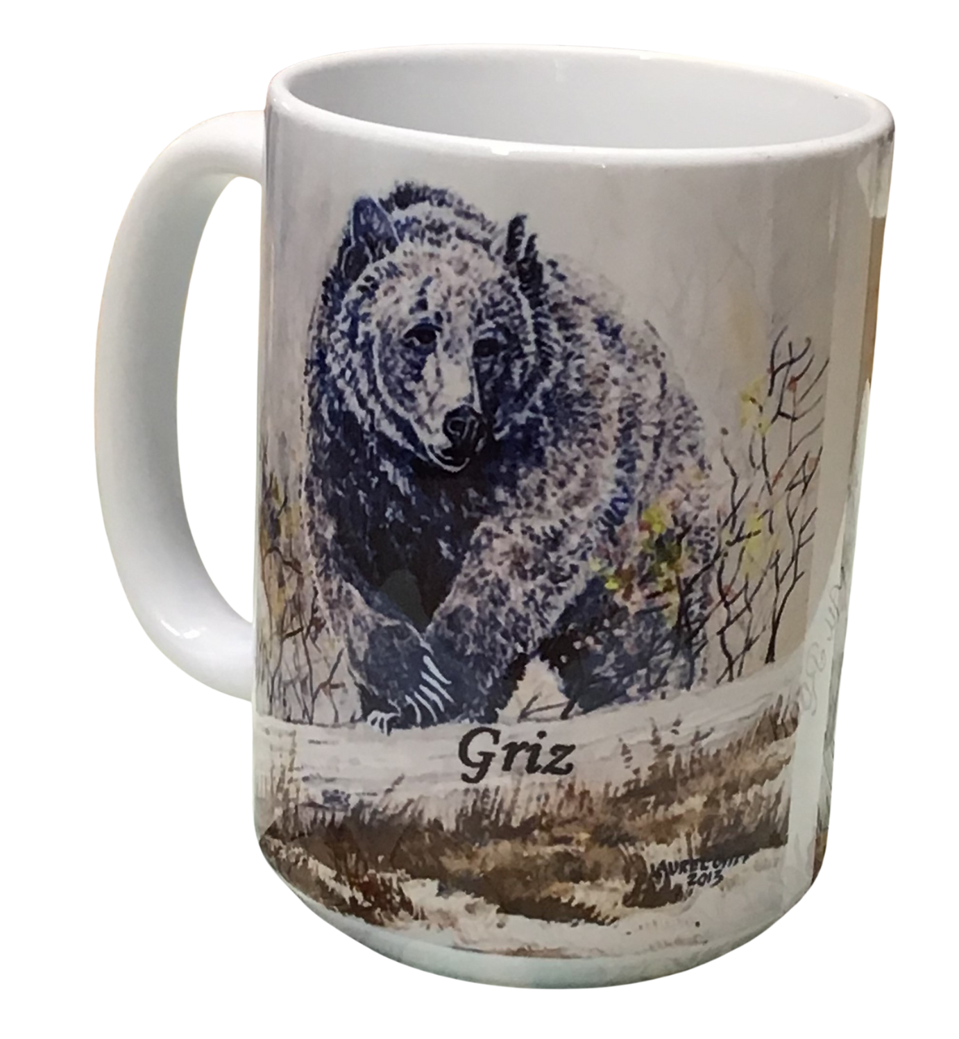 Griz - Montana Artist - Laurel Ovitt - 15oz Mug