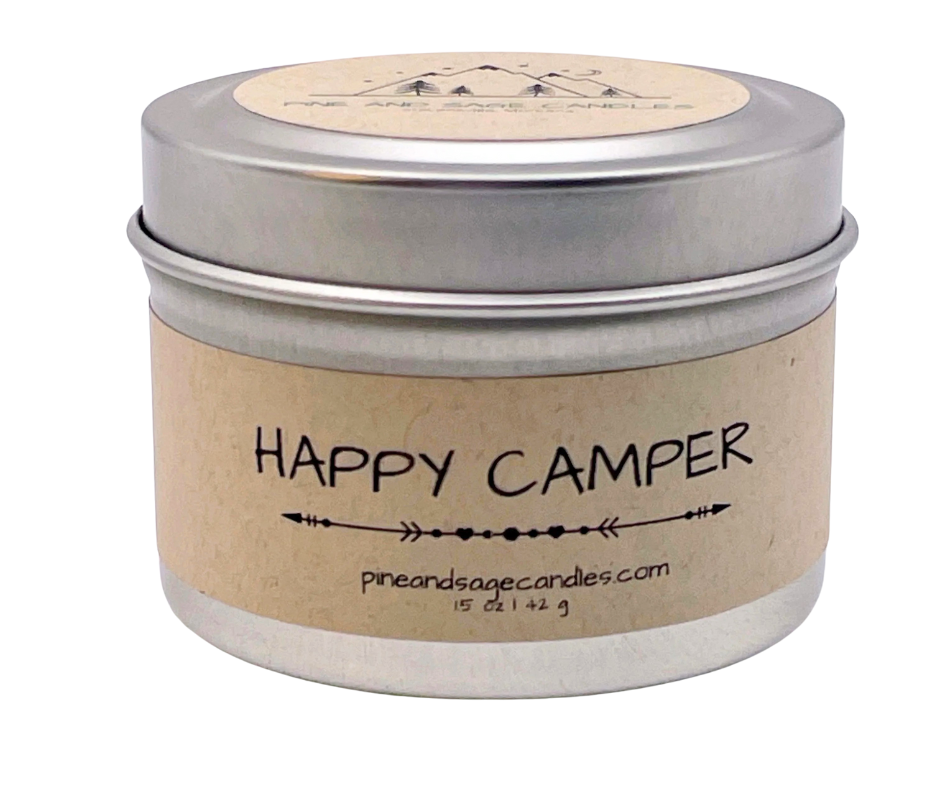 Pine and Sage. Silver Matte Candle Tin: 2 oz