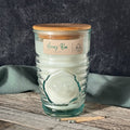 Pine and Sage - 10 oz - 100% Recycled Glass Candle/ Bamboo Lid