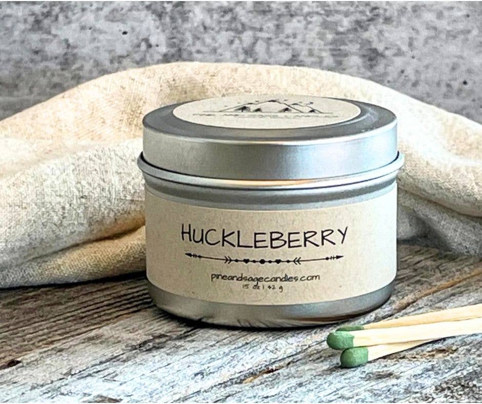 Pine and Sage. Silver Matte Candle Tin: 2 oz