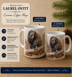 Griz Coffee Mugs  -  Montana Artist Laurel Ovitt