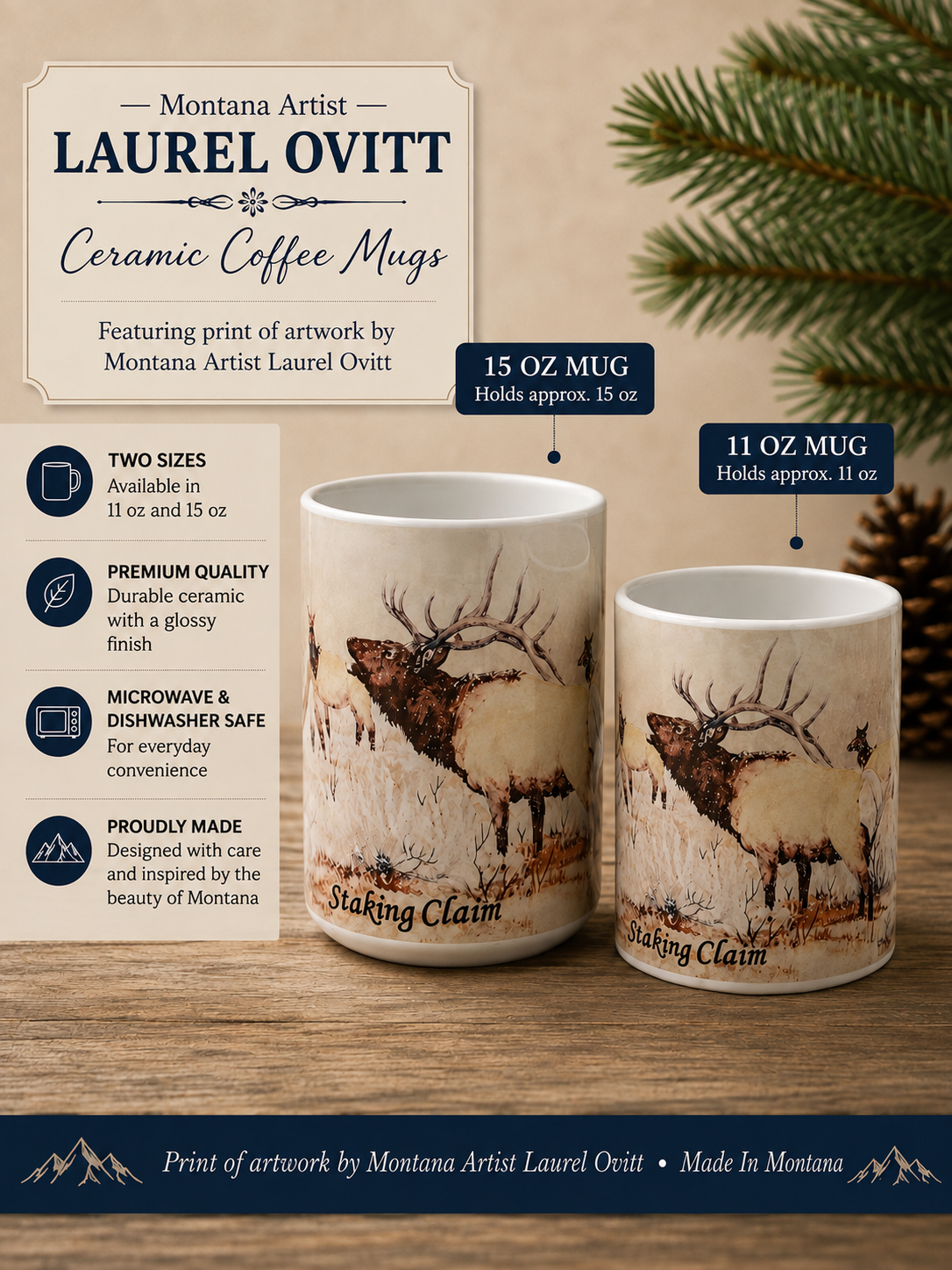 Staking Claim Coffee Mugs  - Montana Laurel Ovitt