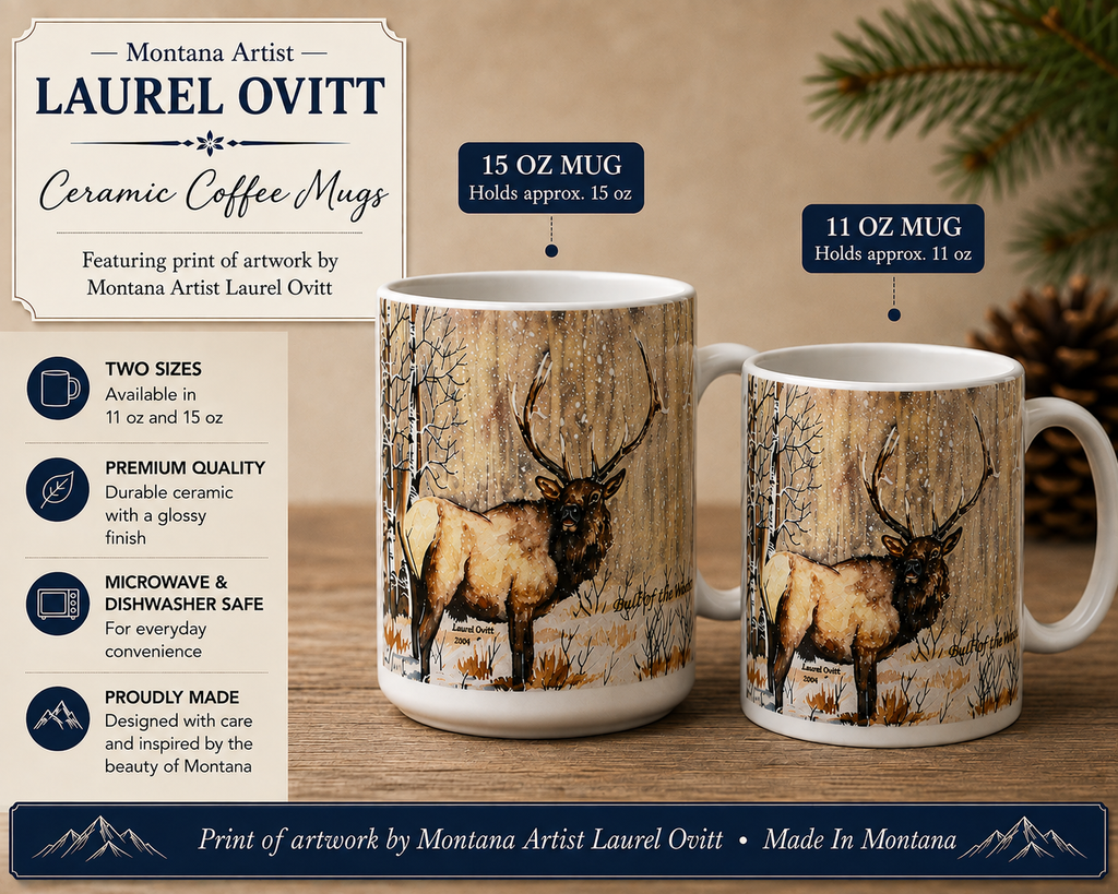 Bull of the Woods -  Montana Artist - Laurel Ovitt - 15oz Mug