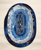 Bright Blue Platter Handmade Rug