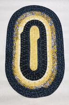 Navy Blue & Yellow Handmade Rug