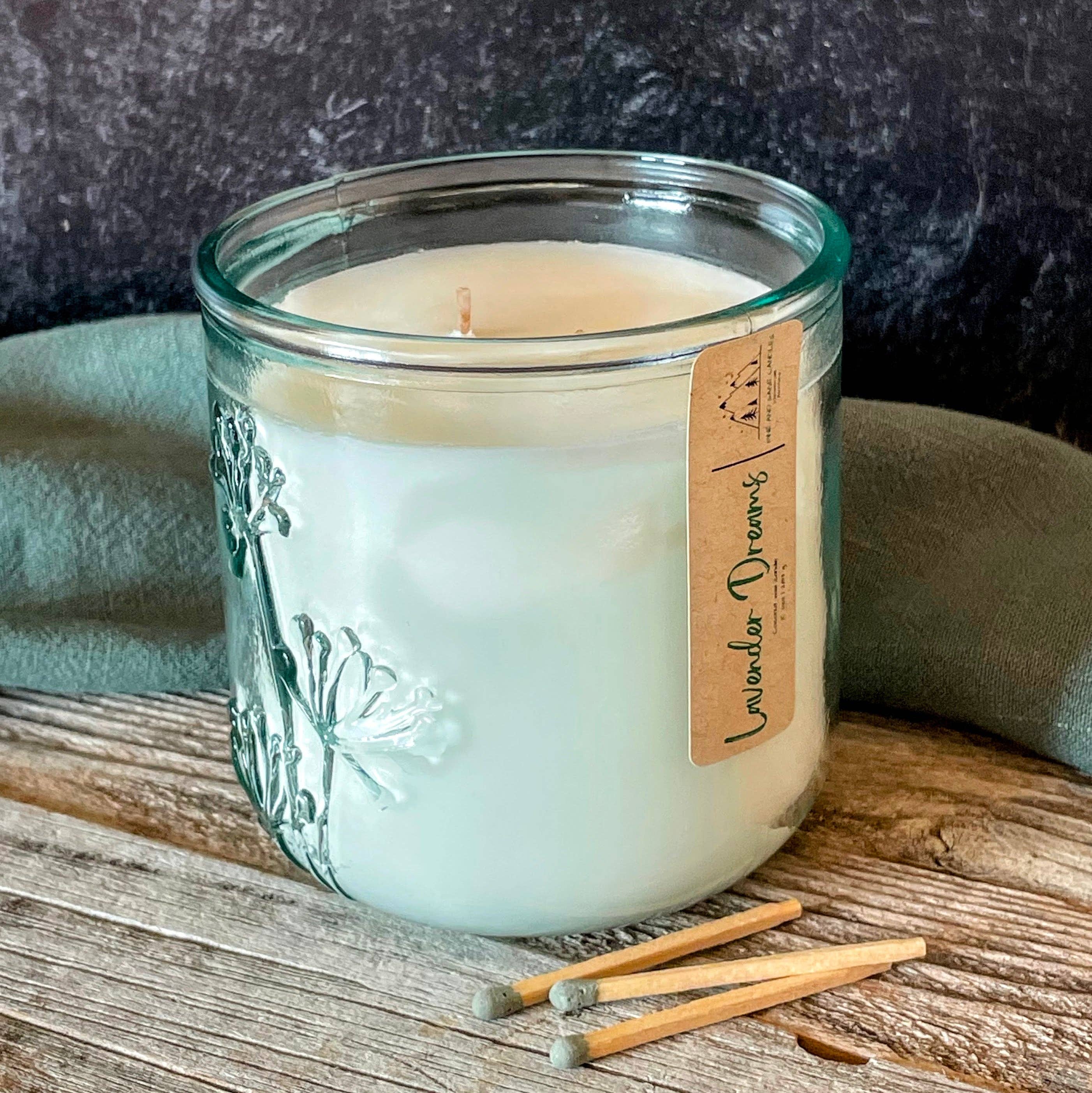 Pine and Sage - 10 oz - 100% Recycled Glass Candle/ Bamboo Lid