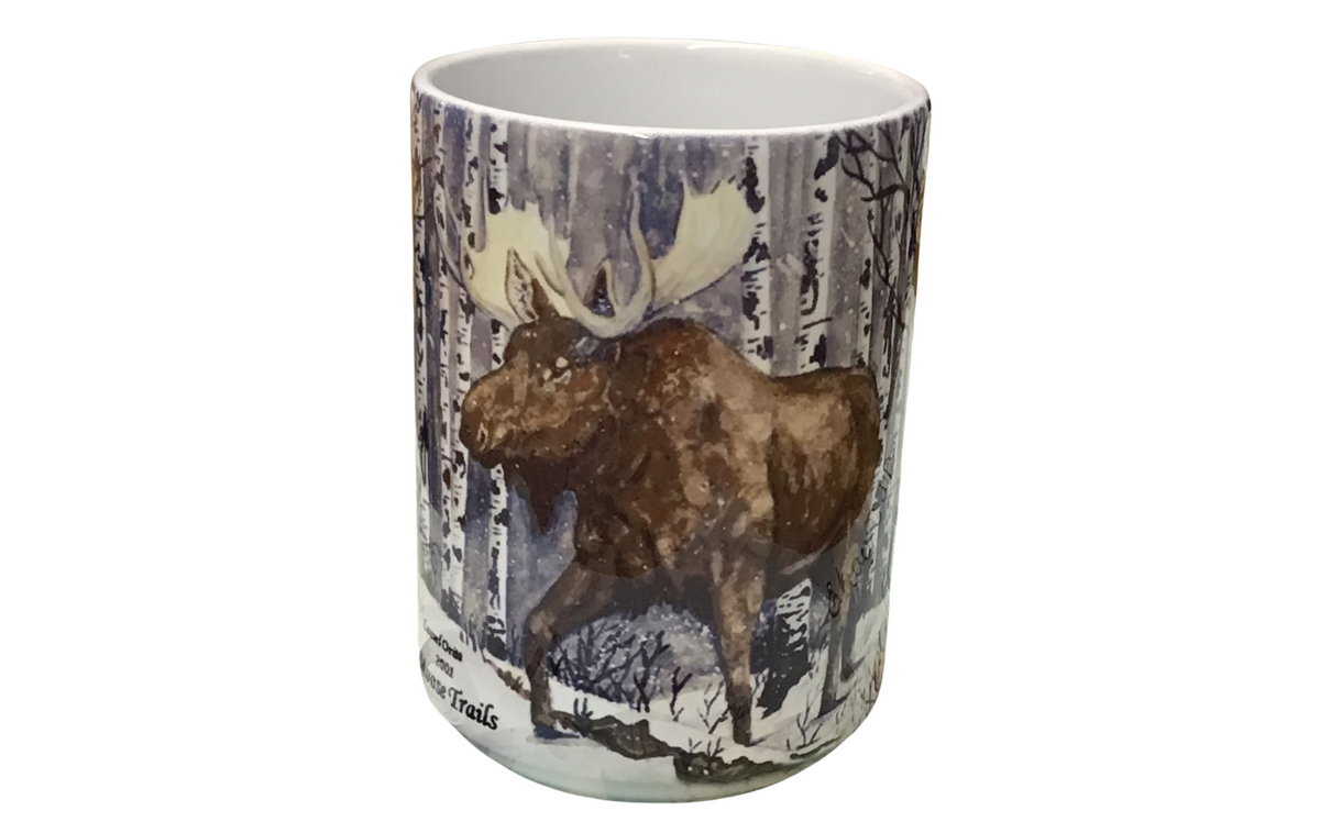 Moose Trails Coffee Mugs - Montana Artist Laurel Ovitt