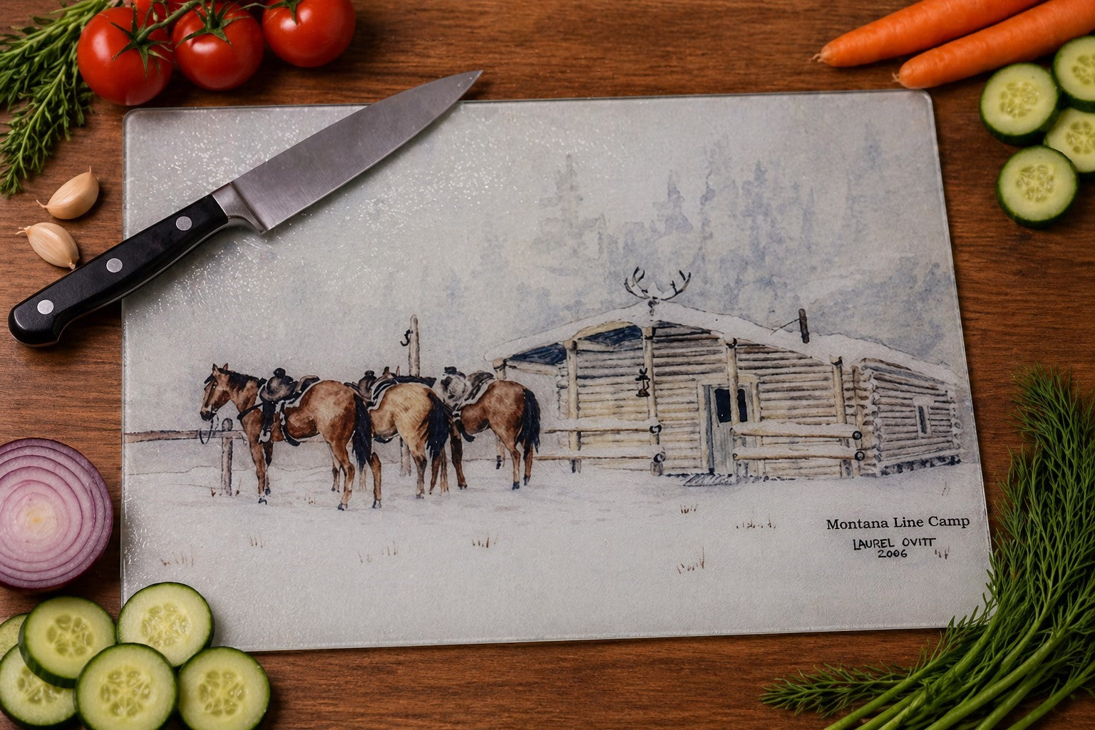 Cutting Boards - Small Western - Tempered Glass