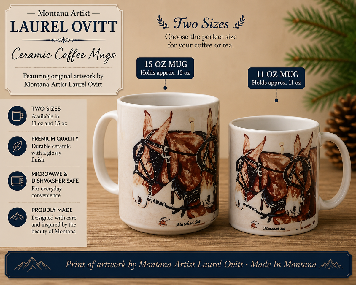 Matched Set Coffee Mugs - Montana Artist Laurel Ovitt