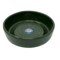 Green ceramic bowl with 'Made in Montana, USA' label on a white background