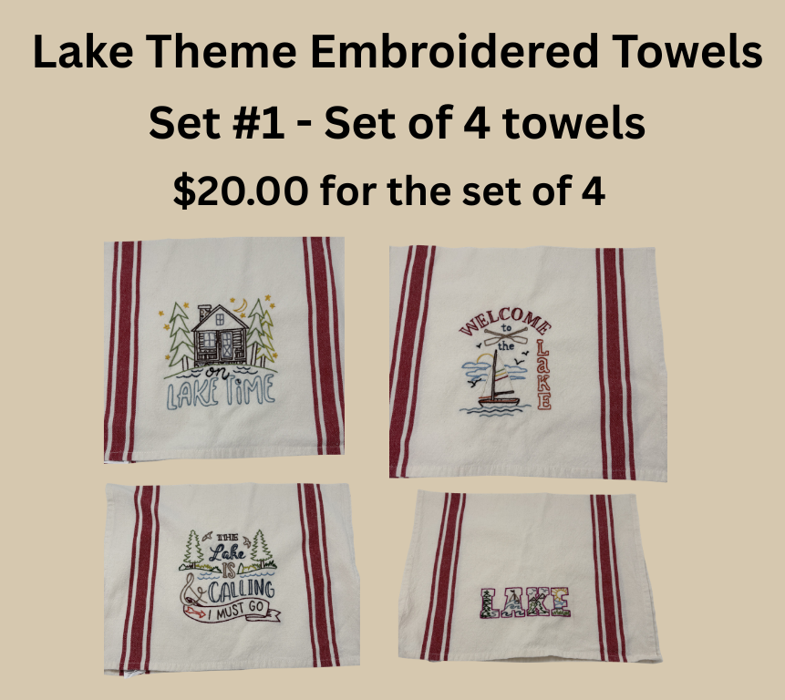 Embroidered Towels - Set of 4