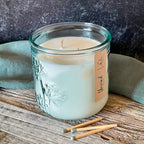 Pine and Sage - 10 oz - 100% Recycled Glass Candle/ Bamboo Lid