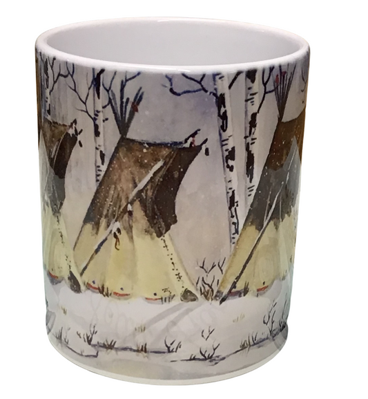 Winter Camp -Montana Artist-Laurel Ovitt-11oz Mug