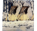 Winter Camp Ceramic Coaster