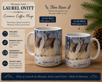 Winter Camp Coffee Mugs - Montana Artist Laurel Ovitt