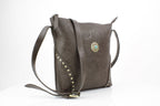 Vegan Leather Filigree Messenger with Concho RMHB 40 2504: Tan