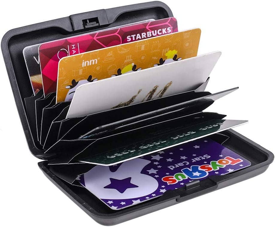 Metal RFID Blocking Wallet Credit Card Holder Case: Brown