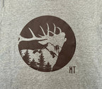 Bugling Bull Elk Adult Tee: Military Green / MT
