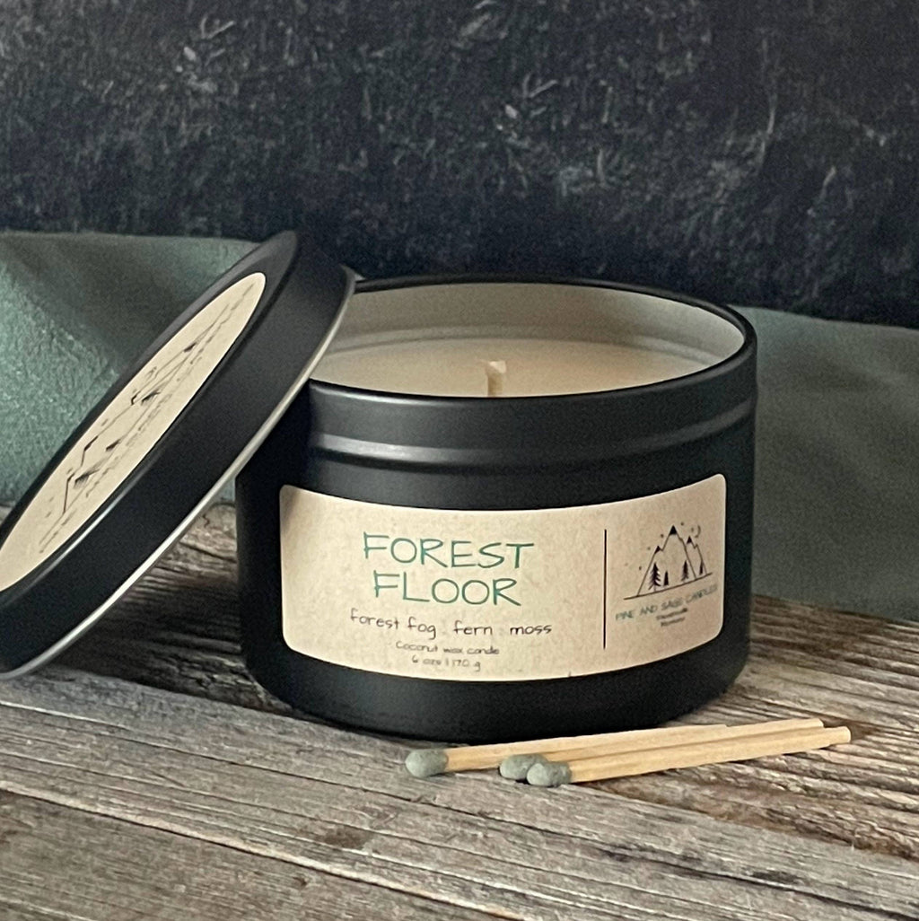 Forest Floor-6 oz. Black Matte Candle Tin: 6 oz