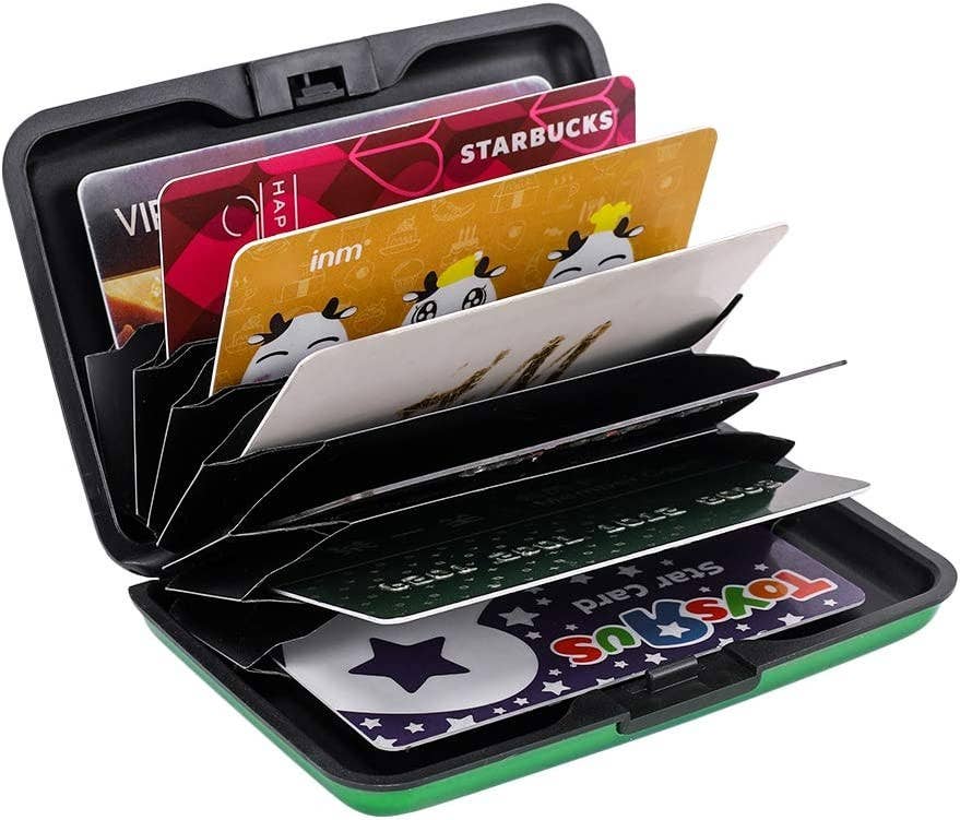 Metal RFID Blocking Wallet Credit Card Holder Case: Brown