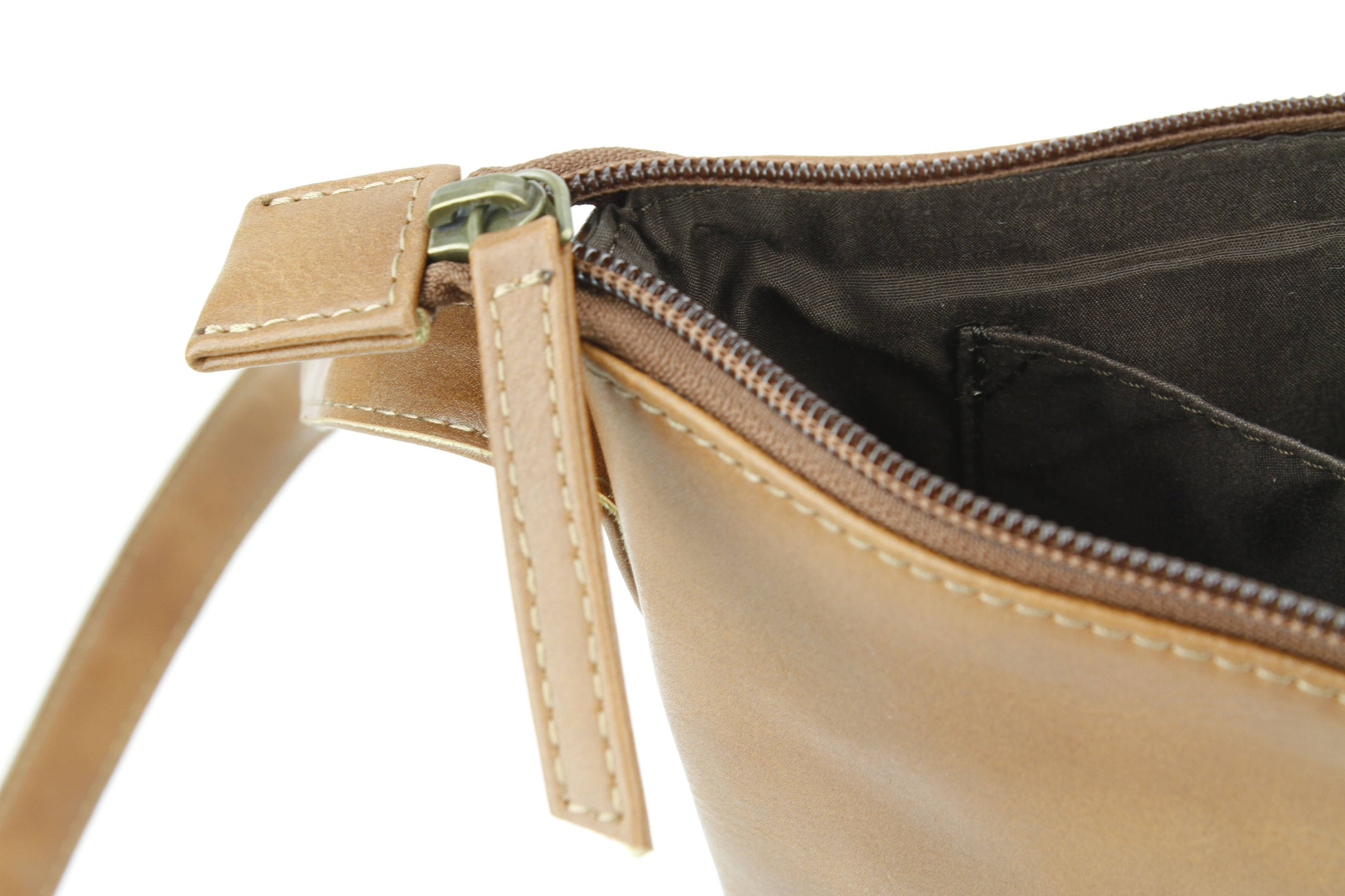 Vegan Leather Filigree Messenger with Concho RMHB 40 2504: Tan