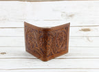 Tooled Leather Men's Wallet In Tan AB W03 Tan