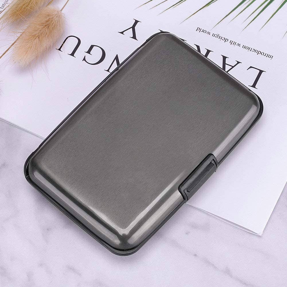 Metal RFID Blocking Wallet Credit Card Holder Case: Brown