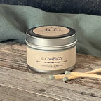 Cowboy-6 oz. Black Matte Candle Tin: 6 oz