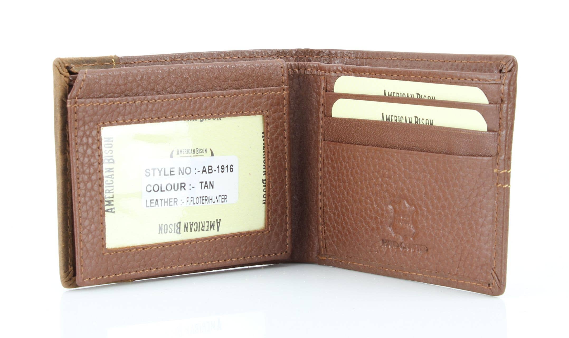 Mixed Media Two Tone Bifold Rodeo Wallet w/ Medallion AB1916: Black / Eagle