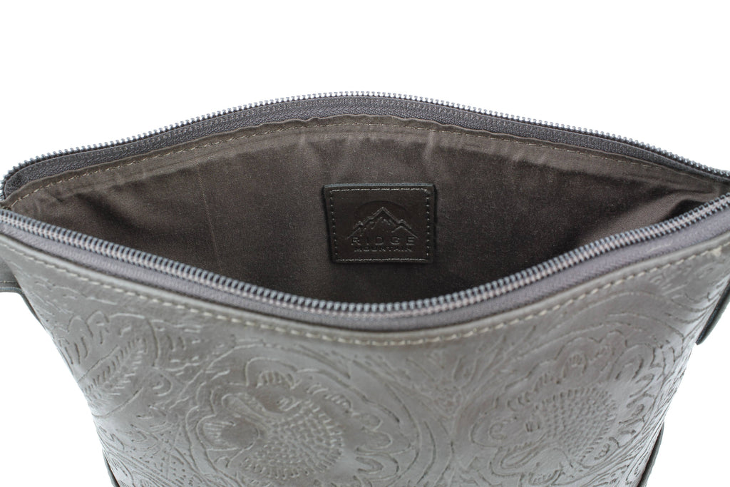 Vegan Leather Filigree Messenger with Concho RMHB 40 2504: Tan