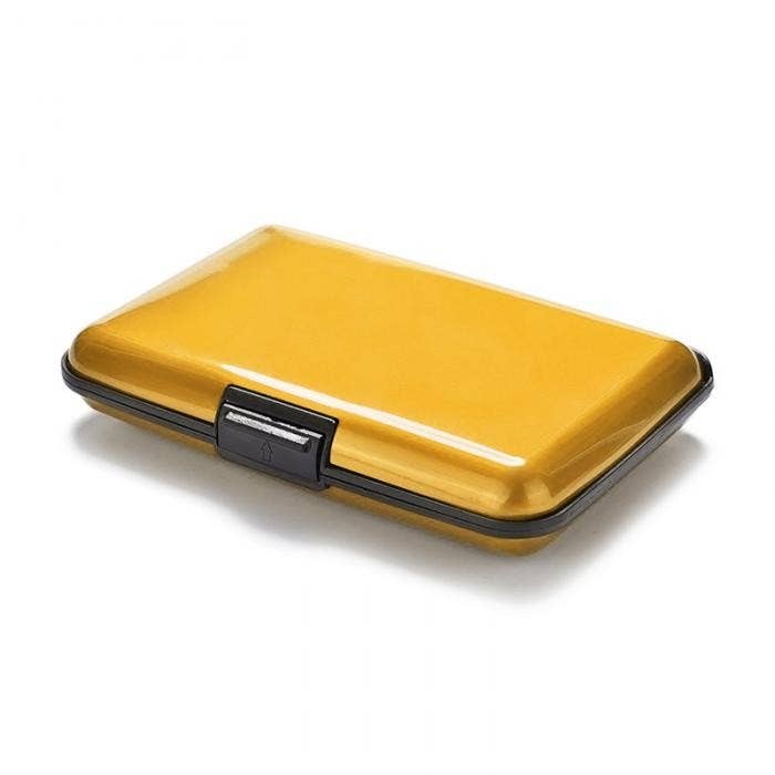 Metal RFID Blocking Wallet Credit Card Holder Case: Brown
