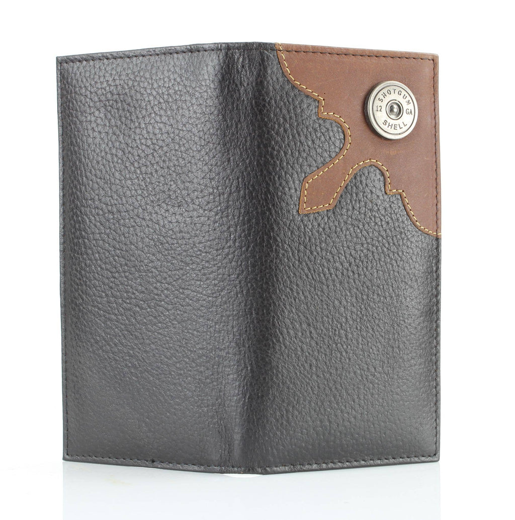 Western Cut Rodeo Wallet w/ Shotgun Shell Concho AB 1902: Tan