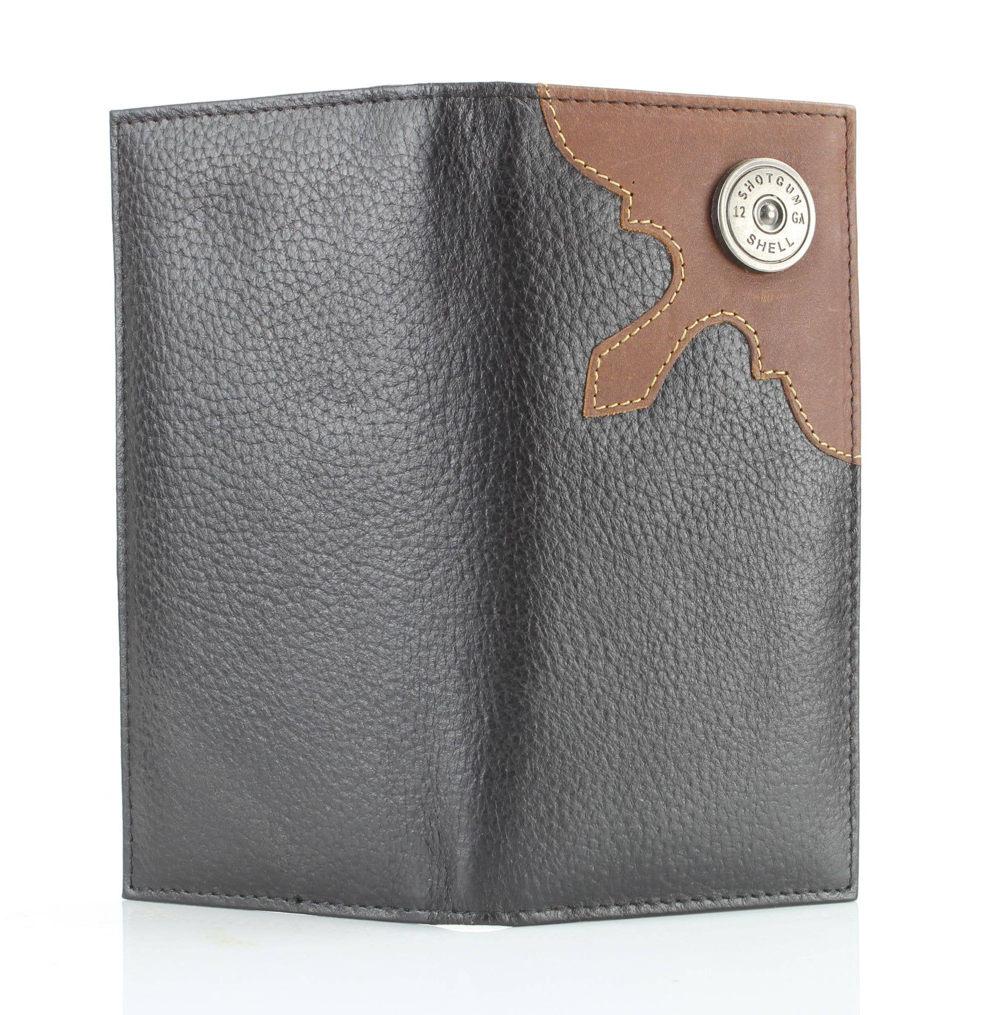Western Cut Rodeo Wallet w/ Shotgun Shell Concho AB 1902: Tan