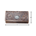 Women’s Brown Leather Wallet Floral Filigree ABLW 18-25203
