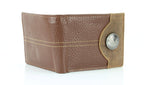 Mixed Media Two Tone Bifold Rodeo Wallet w/ Medallion AB1916: Black / Eagle