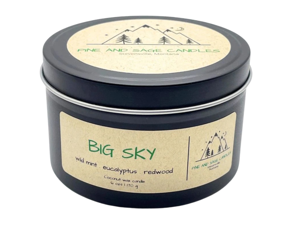 Big Sky -  Black Matte Candle Tin: