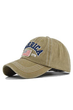 America Flag Embroidered Baseball Cap - Navy / One Size