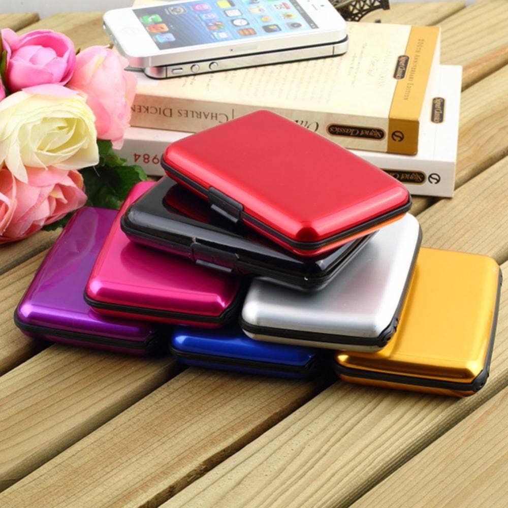 Metal RFID Blocking Wallet Credit Card Holder Case: Brown