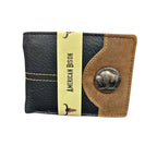 Mixed Media Two Tone Bifold Rodeo Wallet w/ Medallion AB1916: Black / Eagle
