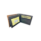 Mixed Media Two Tone Bifold Rodeo Wallet w/ Medallion AB1916: Black / Eagle