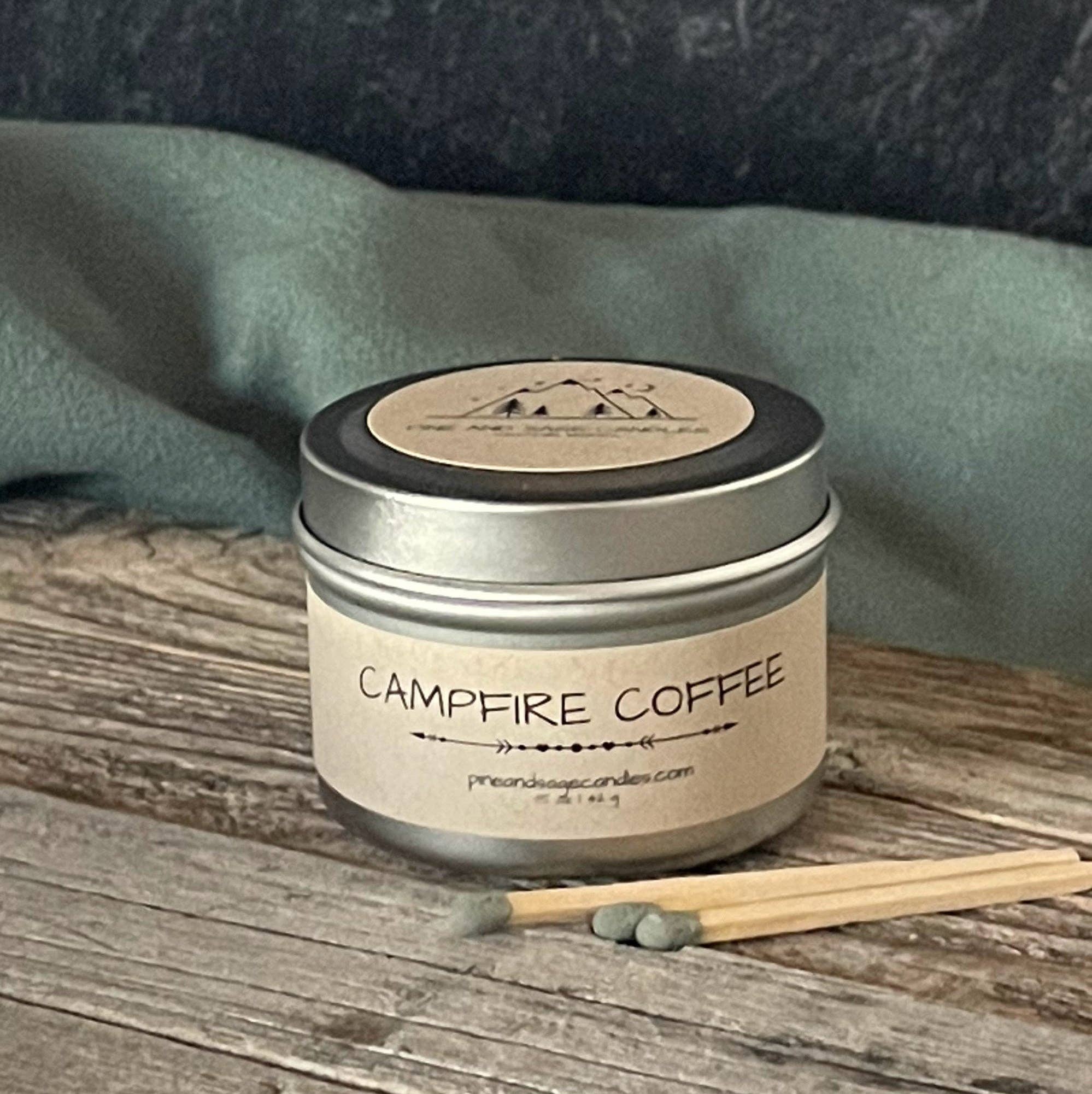 Campfire Coffee-6 oz. Black Matte Candle Tin: 6 oz