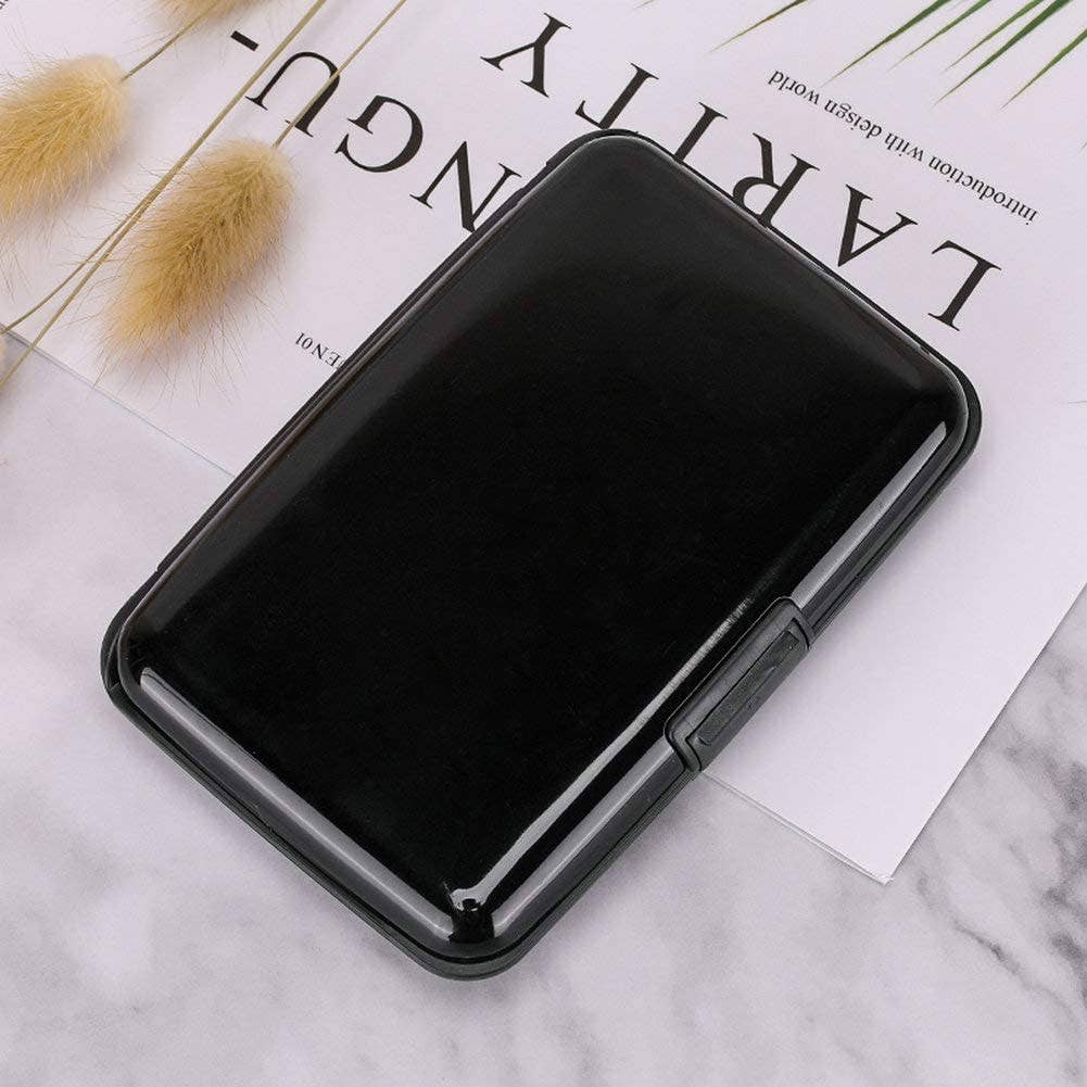 Metal RFID Blocking Wallet Credit Card Holder Case: Brown