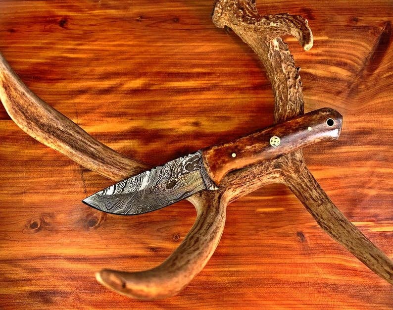 Damascus Steel all around camping knife