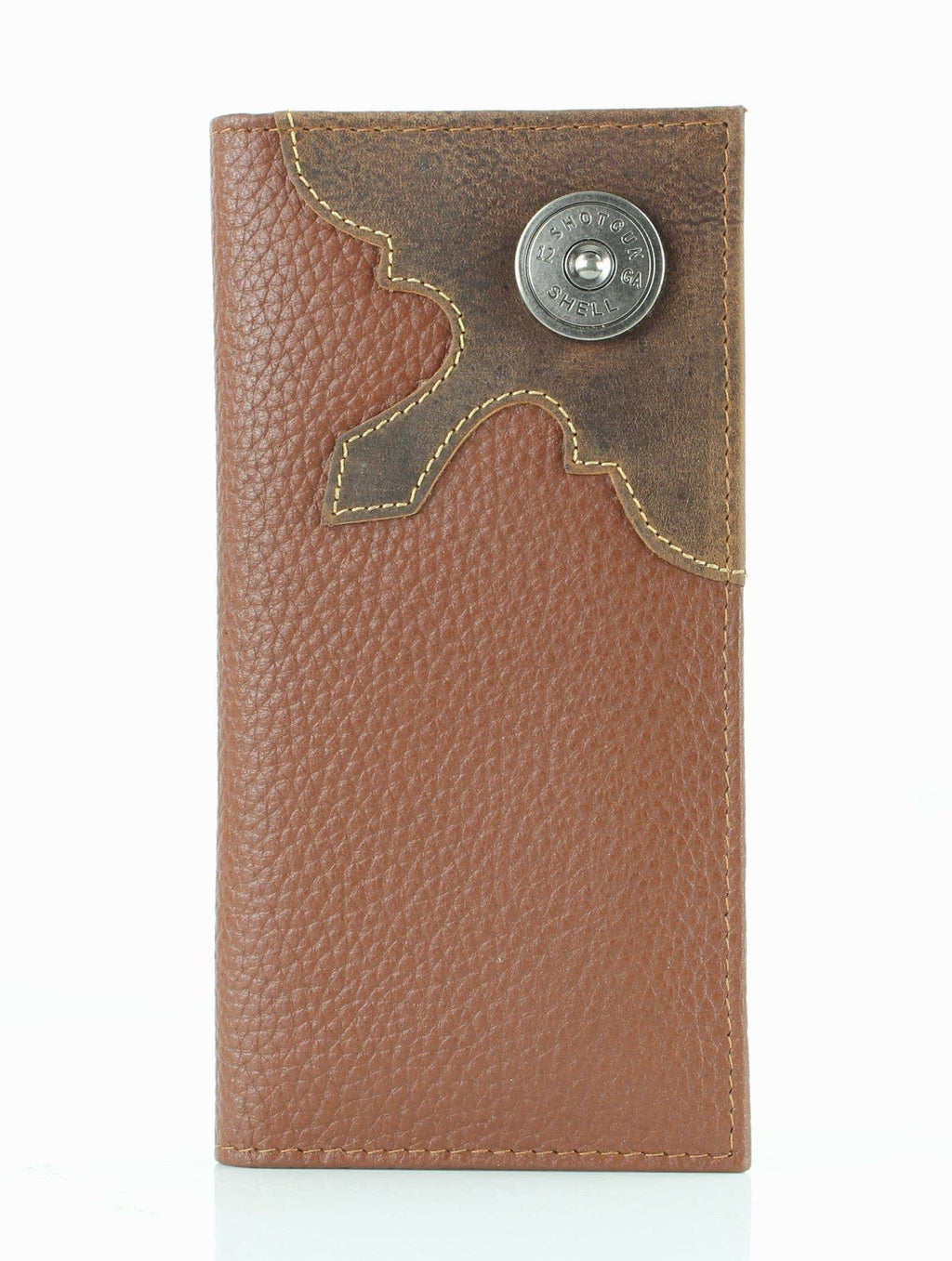 Western Cut Rodeo Wallet w/ Shotgun Shell Concho AB 1902: Tan