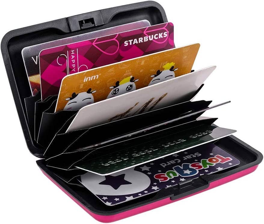Metal RFID Blocking Wallet Credit Card Holder Case: Brown