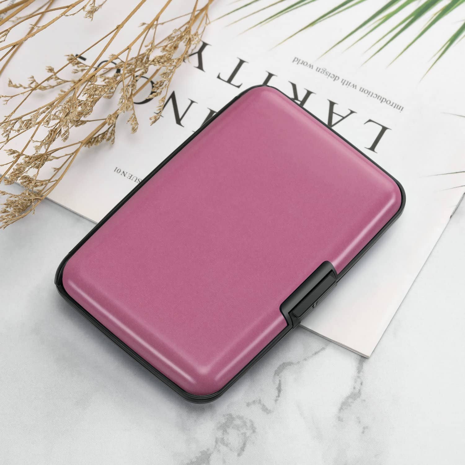 Metal RFID Blocking Wallet Credit Card Holder Case: Brown